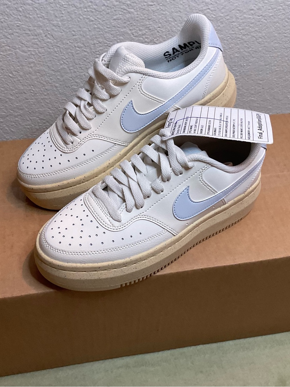 SAMPLE Nike Court Vision Alta “Sail/Blue Tint-Pale Vanilla” Women’s 7 New NO BOX